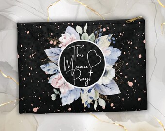 This Mama Prays Zipper Pouch | Catholic Rosary Holder