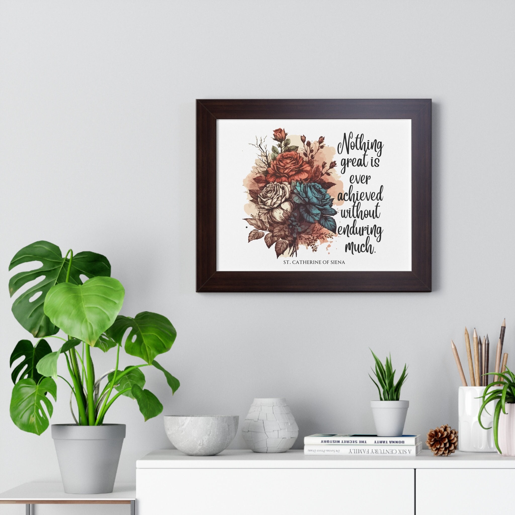 St Catherine of Siena Framed Poster | Catholic Wall Decor | Patron ...