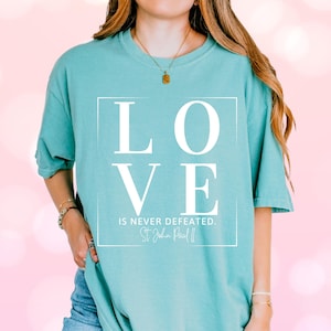 St. John Paul II Tshirt| Catholic Comfort Colors Tee | Saint Shirts | Catholic Tees For Women | Female Catholic Shirts | Catholic Gifts