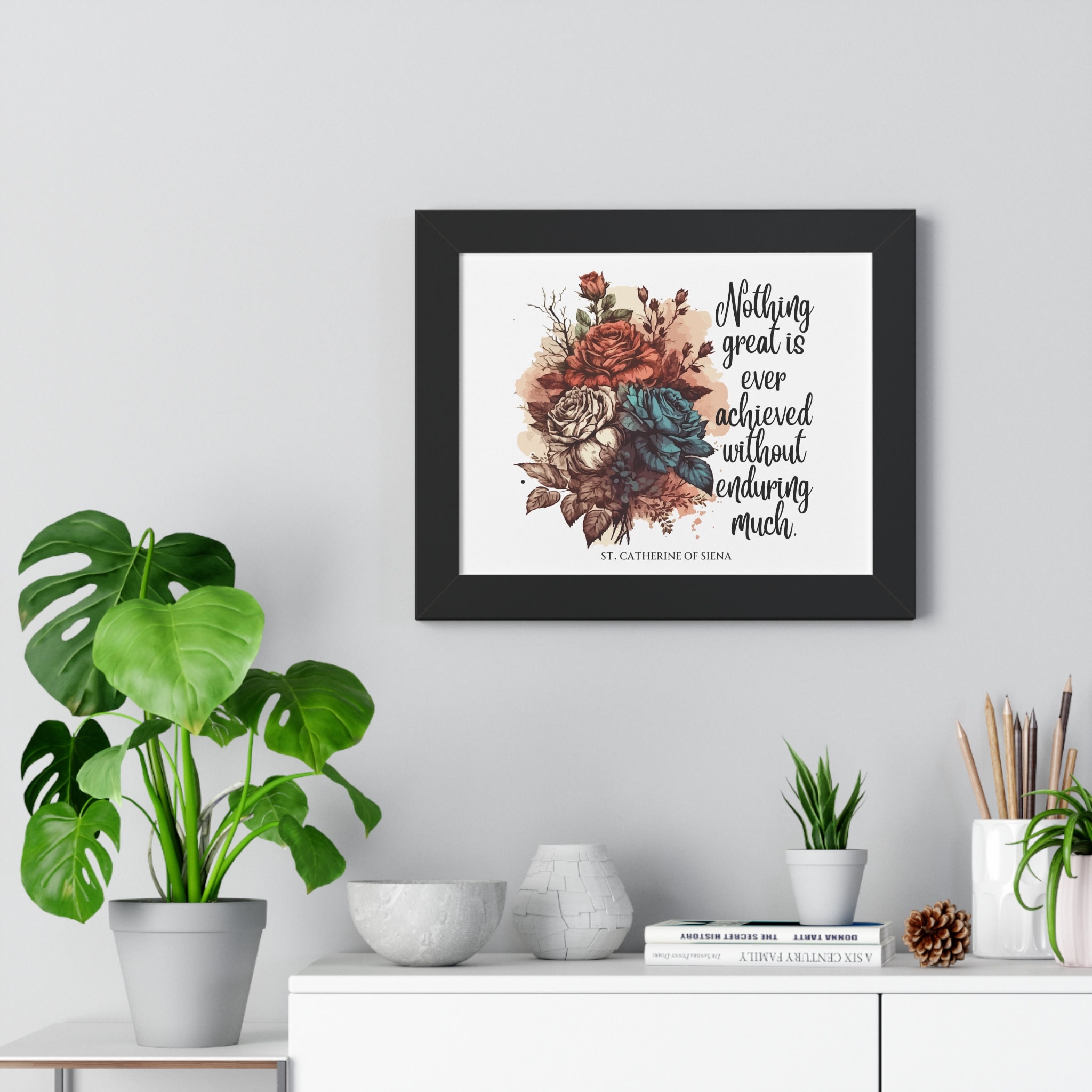 St Catherine of Siena Framed Poster | Catholic Wall Decor | Patron ...
