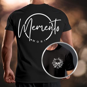 Memento Mori Graphic Tee | Unisex Catholic Apparel | Gothic Shirt | Catholic Tshirt | Skeleton T-shirt | Catholic Skull T-shirts