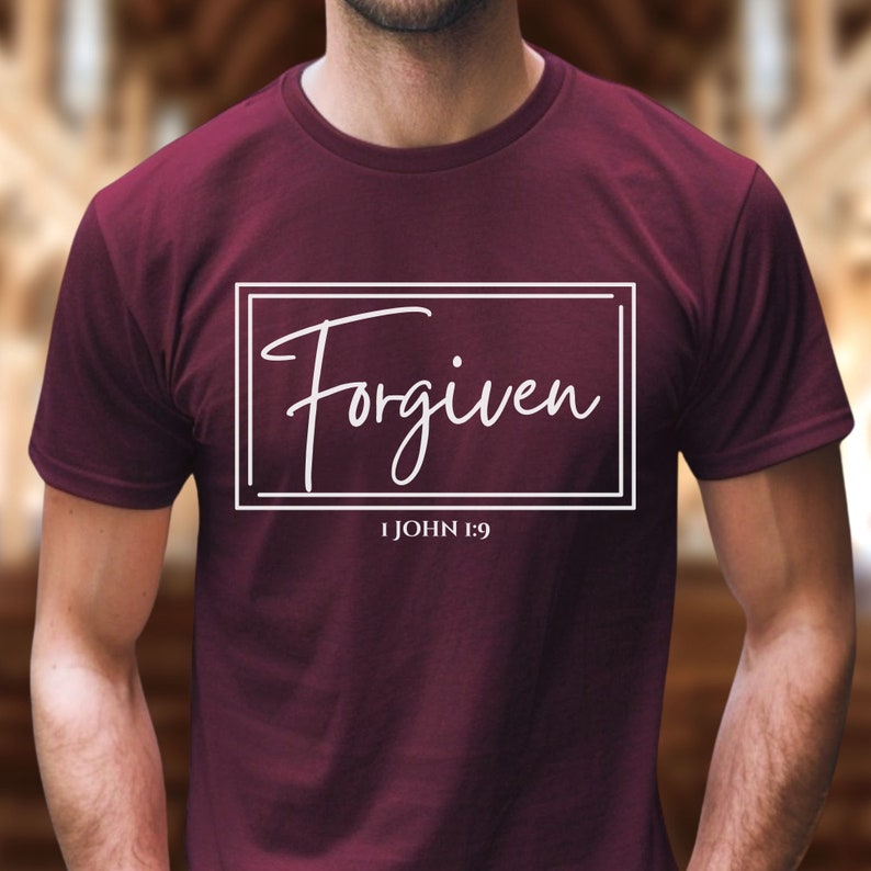Forgiven T-shirt | 1 John 1:9 | Christian Apparel | Unisex Christian ...