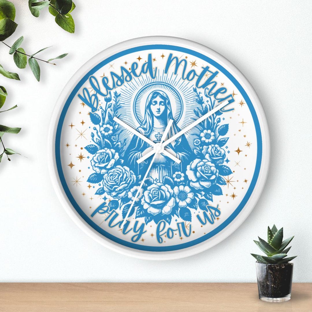 Blessed Mother Wall Clock: Marian Devotion, Catholic Gift - Etsy
