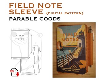 Leather Field Note Sleeve - DIGITAL PATTERN