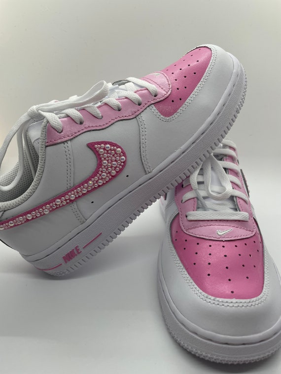 Custom painted and pearled Air Force 1