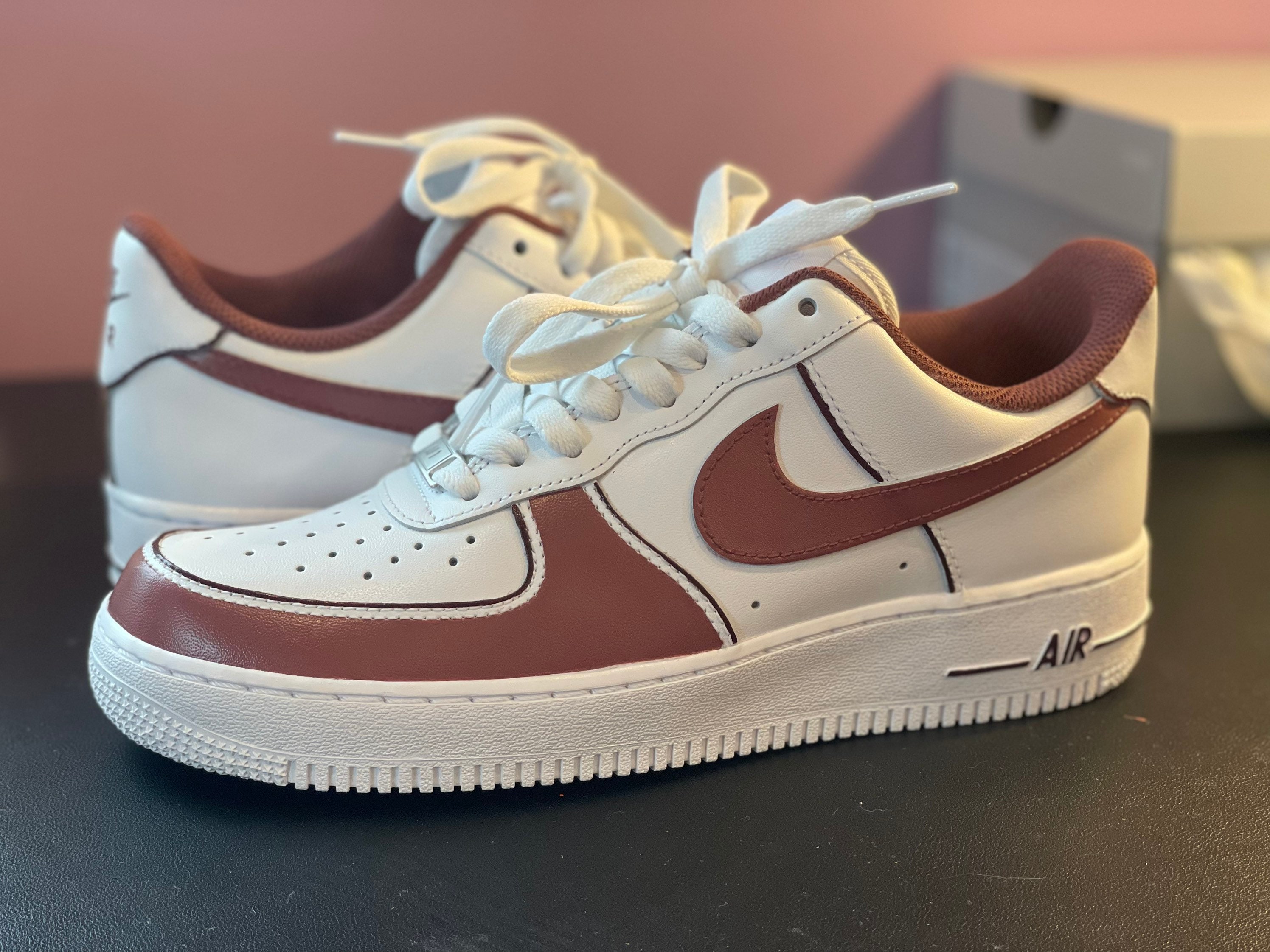 brown painted air force ones