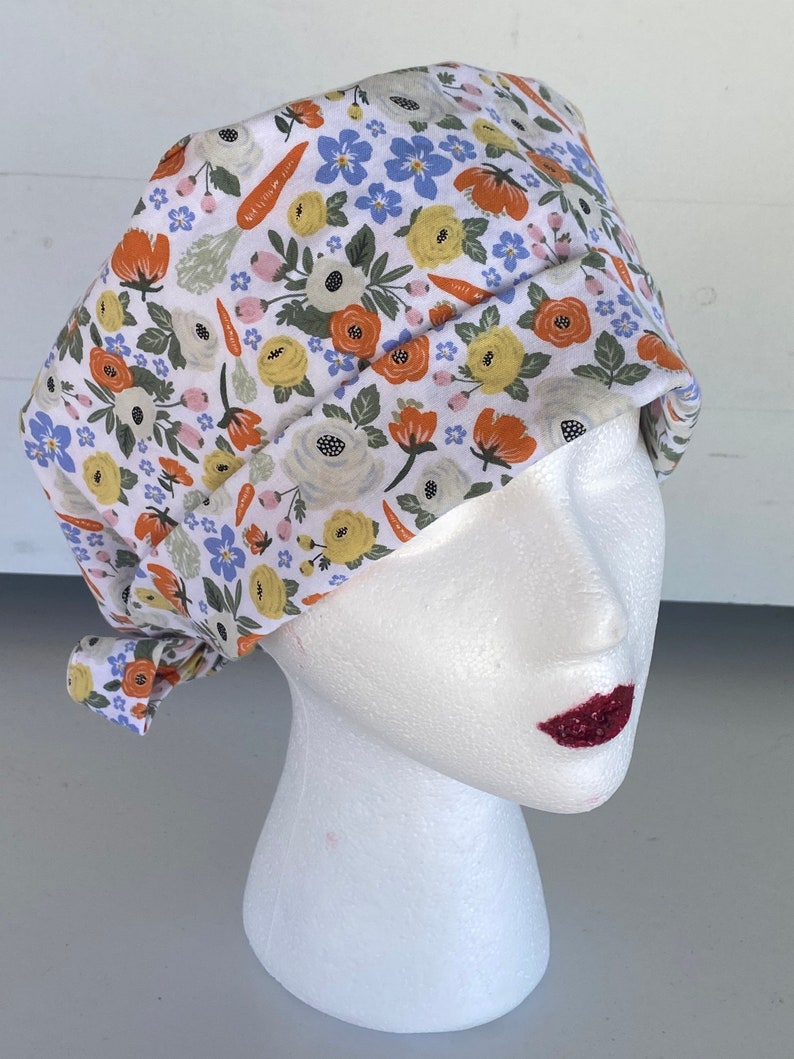 women\u2019s scrub hat Women\u2019s scrub cap spring print Easter Pixie Style scrub cap