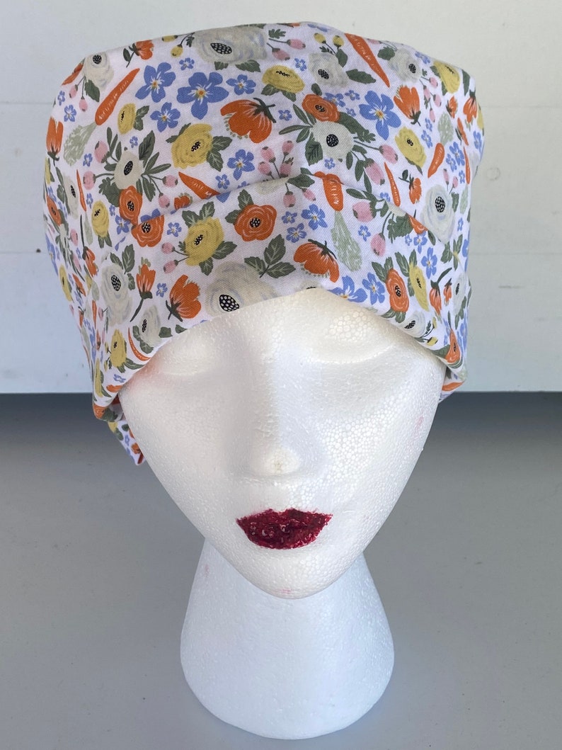 women\u2019s scrub hat Women\u2019s scrub cap spring print Easter Pixie Style scrub cap