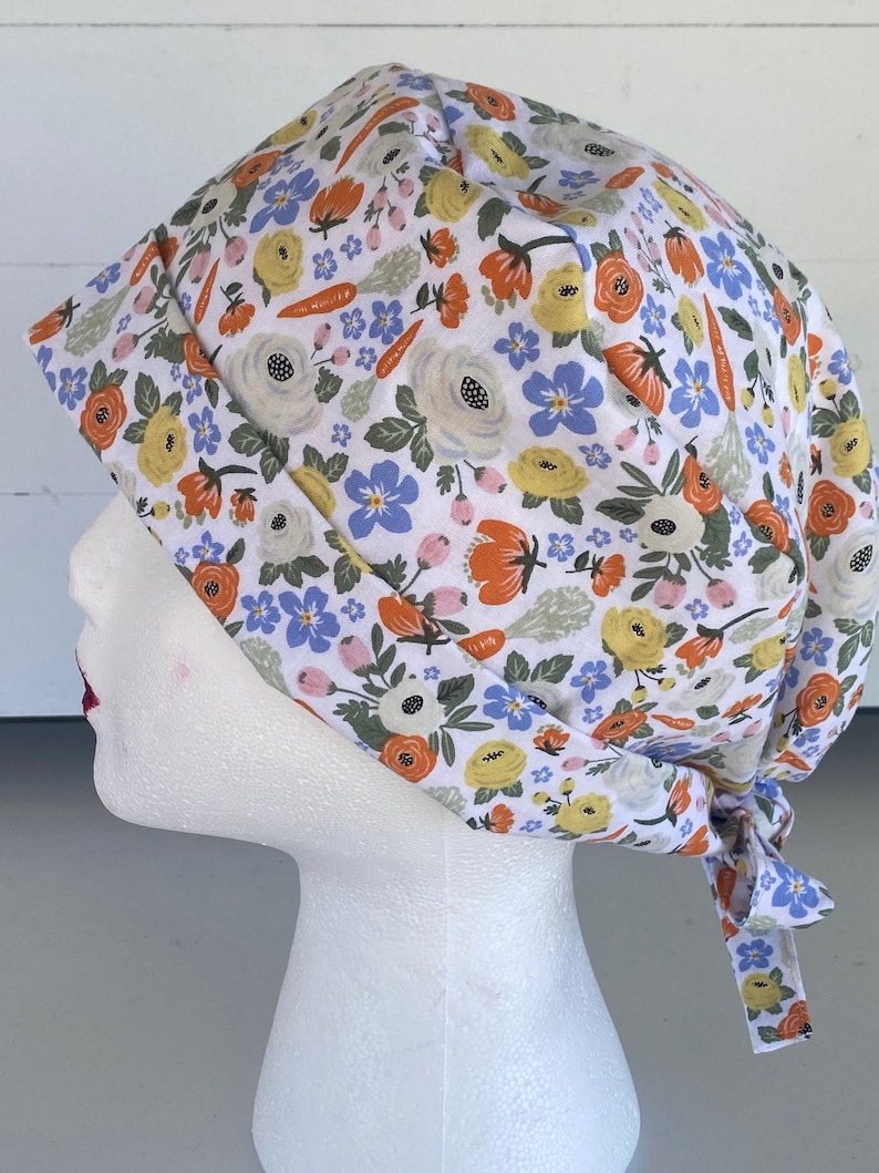 women\u2019s scrub hat Women\u2019s scrub cap spring print Easter Pixie Style scrub cap