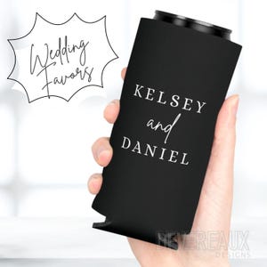 Custom Wedding Can Cooler, Party Favors for Guests, Beer Coozie, Bulk Reception Gift, Bridal Shower Koozie, Personalized Anniversary, Holder