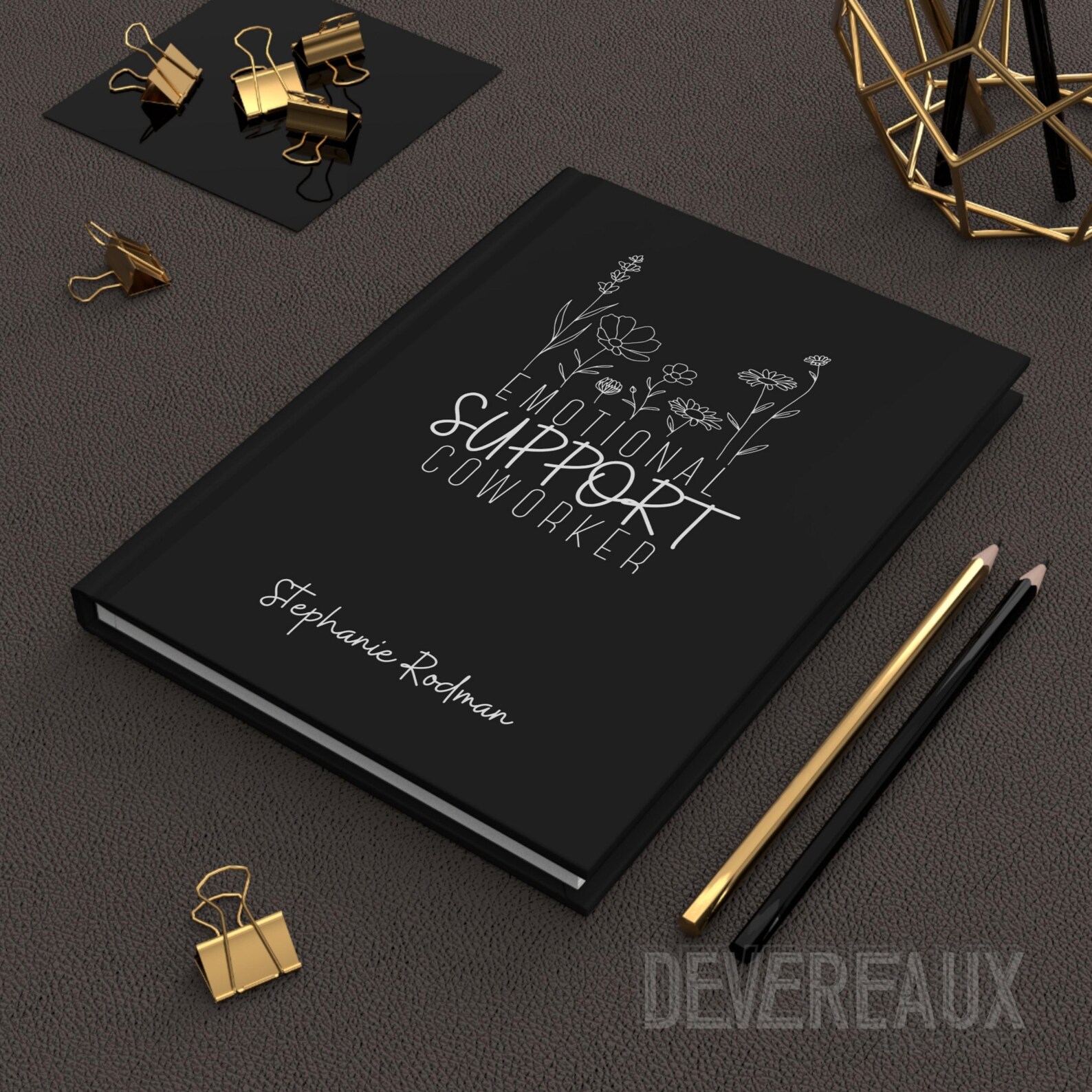 Emotional Support Coworker Notebook, Personalized Hardcover Journal ...