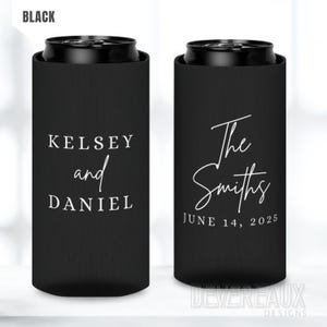 Custom Wedding Can Cooler, Party Favors for Guests, Beer Coozie, Bulk Reception Gift, Bridal Shower Koozie, Personalized Anniversary, Holder