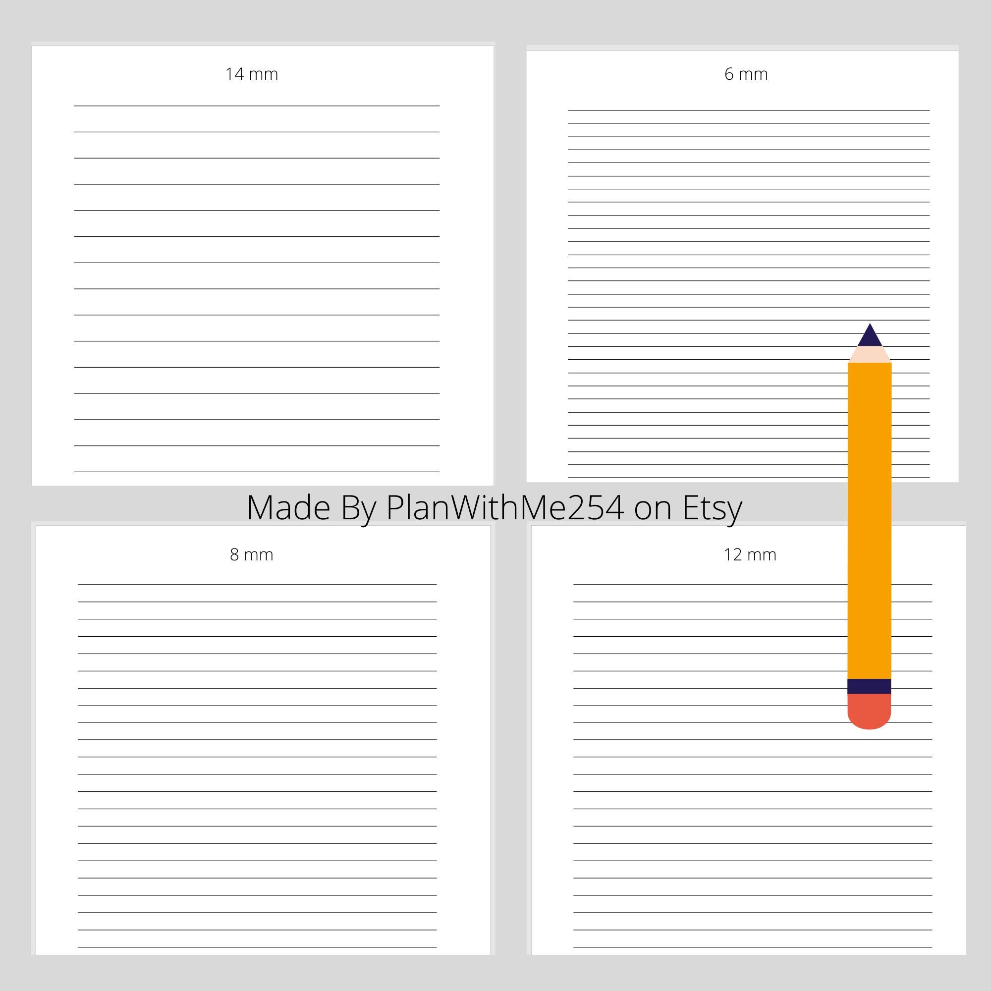 printable lined paper pdf college ruled paper lined pages etsy