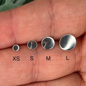 Silver Smooth Dainty Dot Stud Earrings/Small Sterling Minimalist Posts/Round Geometric Earrings/Tiny Studs/Petite Posts/2nd & 3rd Piercing