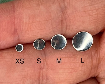 Silver Smooth Dainty Dot Stud Earrings/Small Sterling Minimalist Posts/Round Geometric Earrings/Tiny Studs/Petite Posts/2nd & 3rd Piercing