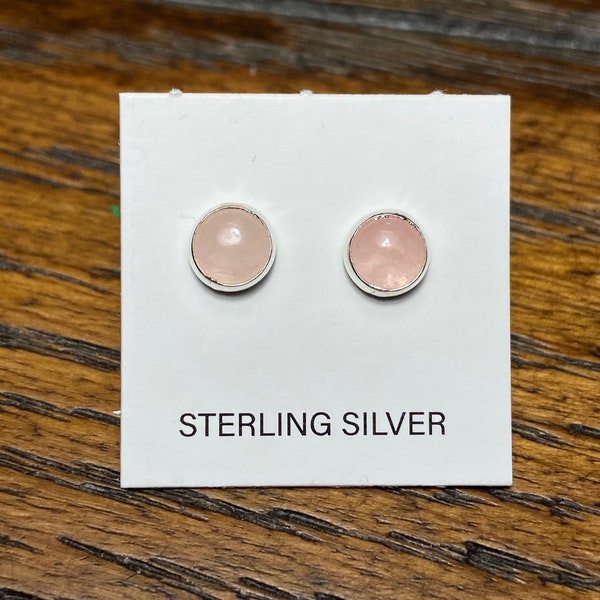 5mm Rose Quartz Stud Earring/Tiny Post Earring/Small Earring/Sterling Silver Pink Rose Quartz Post/Helix/Tragus/Cartilage/Handmade/For Her