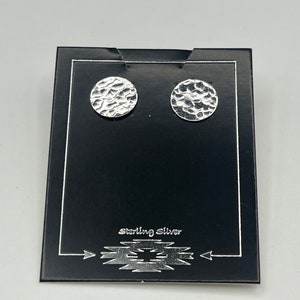 Silver 10mm Hammered Dot Stud Post Earrings/Large Sterling Minimalist Posts/Round Geometric Earrings/Tiny Studs/Petite Posts