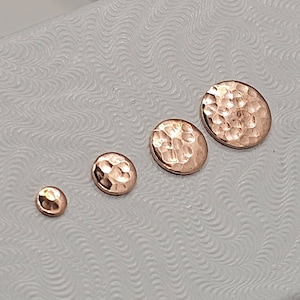 Rose Gold Filled Hammered Dainty Dot Stud Earrings/Small Gold Filled Minimalist Posts/Round Geometric Earrings/Tiny Studs/Petite Posts