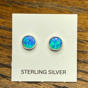 5mm Blue Fire Opal Stud Earring/Tiny Post Earring/Small Earring/Sterling Silver Fire Opal Post Earring/Fire Opal Jewelry/Handmade