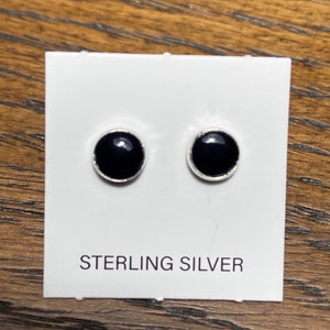 5mm Black Onyx Stud Earring/Tiny Post Earring/Small Earring/Sterling Silver Black Onyx Post/Helix/Tragus/Cartilage/Handmade/For Her