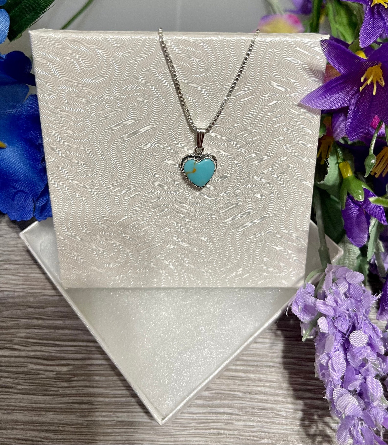Audrey Heart Necklace -  Blue Turquoise main image 1