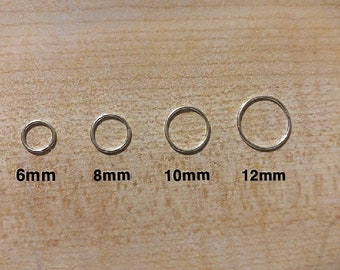 Sterling silver, helix, cartilage Jewelry, dainty endless hoop earring,  22 gauge, 6mm gauge, 8mm gauge, 10mm gauge, 12mm gauge