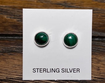 5mm Malachite Stud Earring/Tiny Post Earring/Small Earring/Sterling Silver Malachite Post Earring/Helix/Tragus/Cartilage/Handmade/For Her