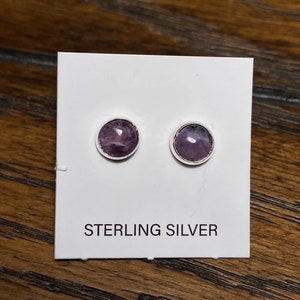 5mm Charoite Stud Earring/Tiny Post Earring/Small Earring/Sterling Silver Charoite Post Earring/Helix/Tragus/Cartilage/Handmade/For Her