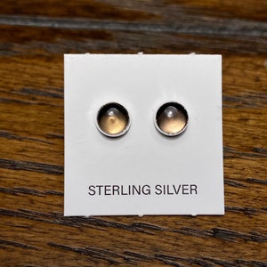 5mm Smoky Quartz Stud Earring/Tiny Post Earring/Small Earring/Sterling Silver Quartz Post Earring/Helix/Tragus/Cartilage/Handmade/For Her