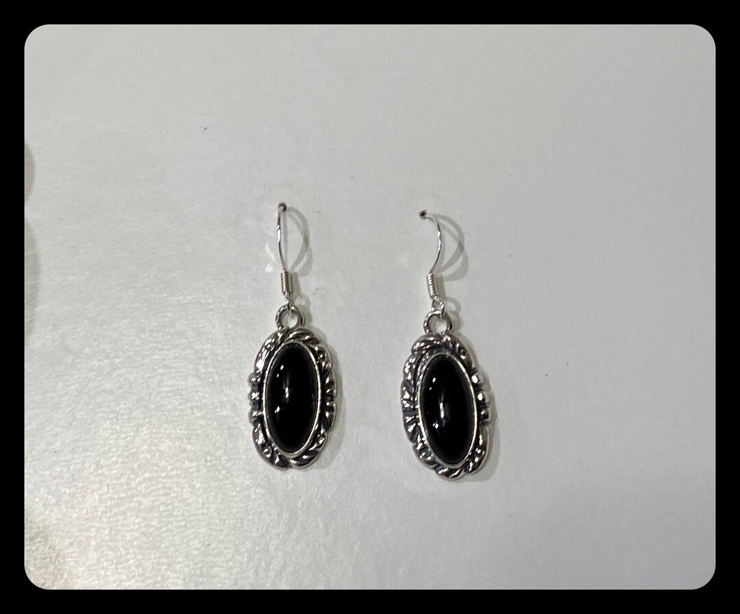 8mm X 14mm Black Onyx Oval Earring/statement Onyx Earring/bridesmaid
