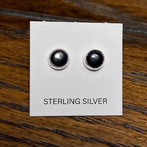 5mm Hematite Stud Earring/Tiny Post Earring/Small Earring/Sterling Silver Hematite Post Earring/Helix/Tragus/Cartilage/Handmade/For Her