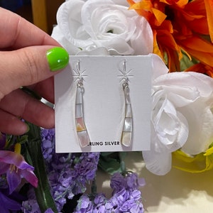 Mother of Pearl dangle earrings/pearl stick earrings/Hanging stick earrings/dainty opal drop earrings/Minimalist mother pearl earrings/gift