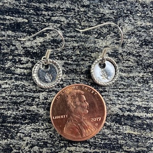 Sterling Silver Leaf Earrings/Cute Leaf Drop Earring/Stamped Leaves/Handmade/Handstamped Leaf Dangle Earring/Free Shipping/Minimalist Drop