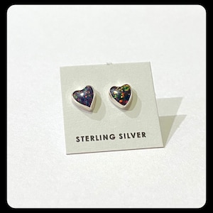 Black Fire Opal 6mm Stud Earring/Black opal Earring/Opal Stud Earring/Made in USA/Gift/For Her