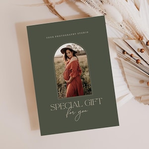 Photography Gift Certificate template ,Photographer Gift Card Canva Template, Photography Gift Voucher, Boho Editable gift card