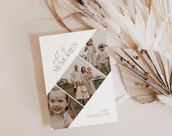 Photography Gift Card Template, Editable Photo Session Voucher (CANVA & PHOTOSHOP)