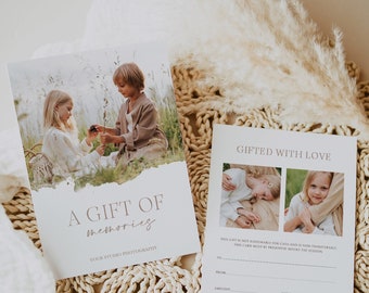 Boho Photographer Gift Certificate Template, Photography Voucher (PSD)