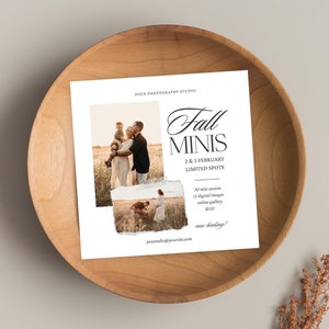Mall för höstens minifotografering – Marknadsföring av fotografi (Canva, 12,5 x 12,5 cm)