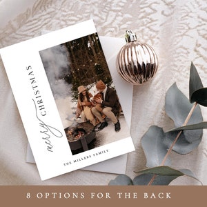 Christmas Card template, Printable Holiday Card, Boho Photo Card Template, Christmas card with photo, Modern Holiday Card, CANVA template