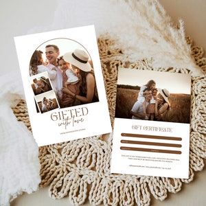 Modèle de certificat-cadeau de photographe PHOTOSHOP & CANVA, carte-cadeau de photographie, carte-cadeau pour photographe, bon de photographie, marketing