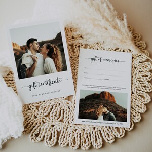 Modèle de certificat-cadeau de photographe, carte-cadeau de photographie, carte-cadeau pour le photographe, bon de photographie, photographe de conseil de commercialisation
