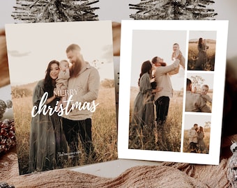 Editable Christmas Photo Card Template, 5x7 (Canva & Photoshop)