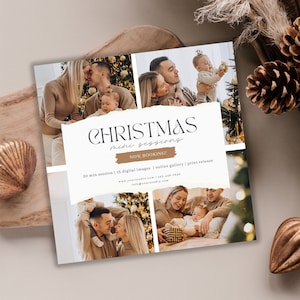 Christmas Mini session template for photographers, CANVA TEMPLATE, Holiday mini session marketing template, Santa Mini sessions