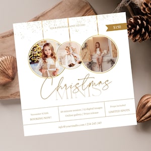 Szablon mini sesji świątecznej, mini sesja świąteczna, post na Instagramie i historia, mini sesje świąteczne, marketing fotograficzny, SZABLON CANVA