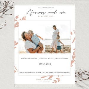 Mini Sessie Template, Fotografie marketing, Photoshop template, family mini sessies template, Marketing board, Fotograaf, Mama en ik