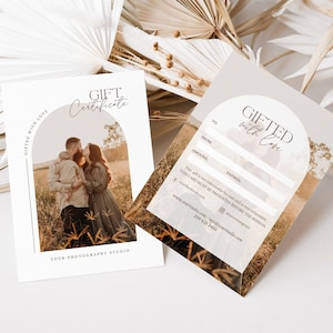 Modèle de chèque-cadeau pour photographe, carte-cadeau photographie, modèle CANVA & PHOTOSHOP, chèque-cadeau modifiable, carte-cadeau pour photographe