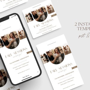 Fall Mini Session Instagram Template, Photographer Marketing (CANVA TEMPLATE)