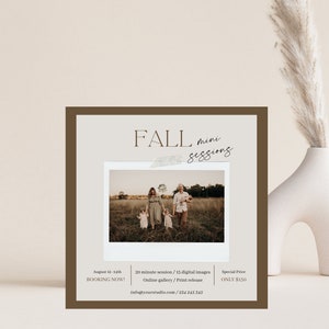 Fall Mini Session Template, Autumn mini session, Instagram post and story, Photography Mini Session, Photograper marketing, CANVA TEMPLATE