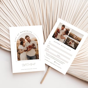 Modèle de certificat-cadeau photographe, carte-cadeau photographie, MODÈLE CANVA & PHOTOSHOP, Chèque-cadeau modifiable, Carte-cadeau pour photographe