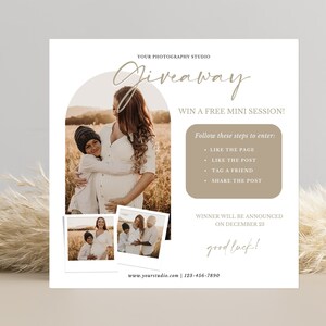 Photography Giveaway Template for Canva, Instagram Contest Post